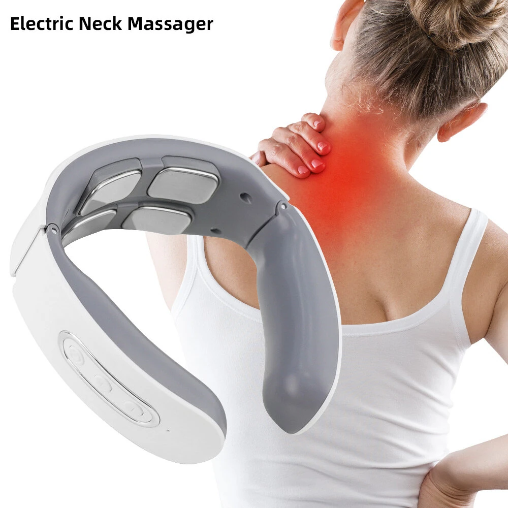 (image for) CHIGO 4-Head Neck Massager TENS Muscle Neck Massager Wireless Electric Neck Massager Device 6 Massage Modes 9 Strength Levels