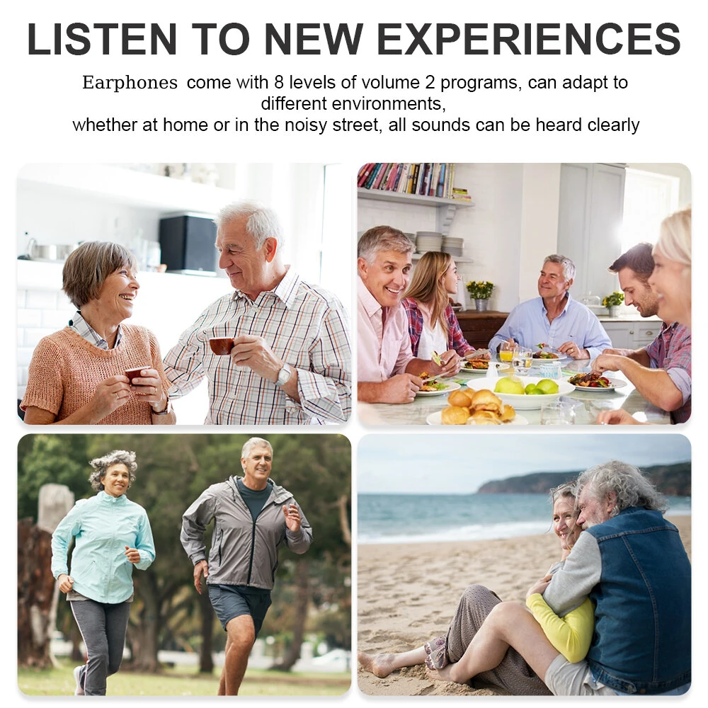 (image for) Sound Amplifier Dedicated Invisible Ear Internal Earbuds Adjustable Noise Reduction USB Charging Earphone for Elderly